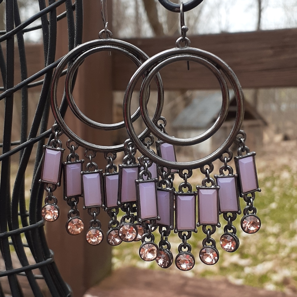 Stunning Art Deco style Crystal dangle earrings